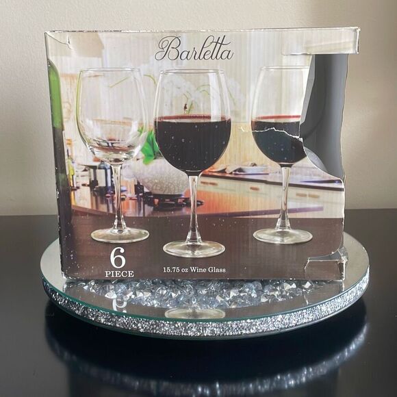Barletta circleware wine glass cups 6 piece set 15.75 oz glasses new in box - Picture 1 of 7